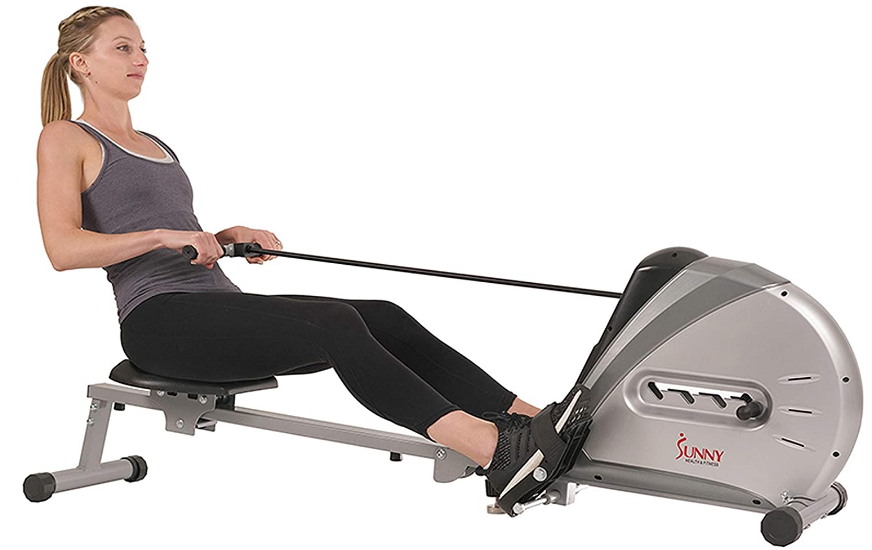 Sunny Health & Fitness SF-RW5606 Elastic Cord Rowing Machine Rower wLCD Monitor