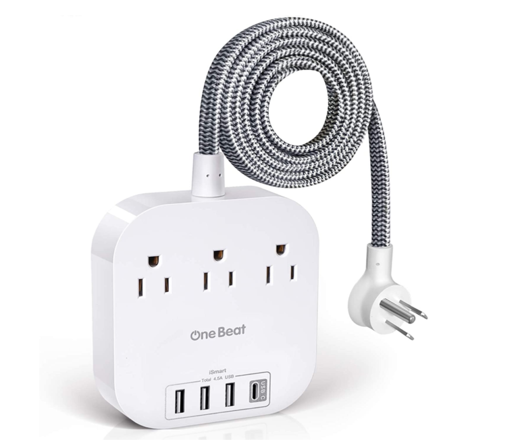 ONE BEAT POWER STRIP WITH USB C, 3 OUTLETS 4 USB PORTS