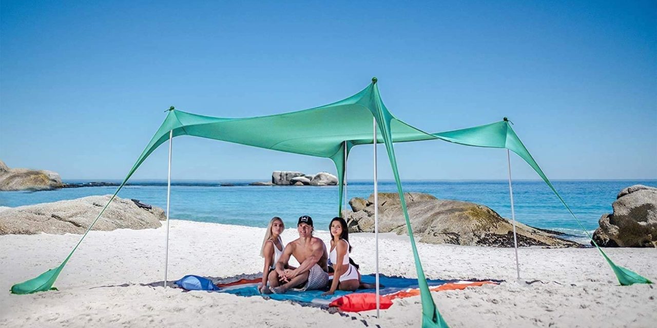 SUN NINJA Pop Up Beach Tent Sun Shelter UPF50+ Sand Shovel Review